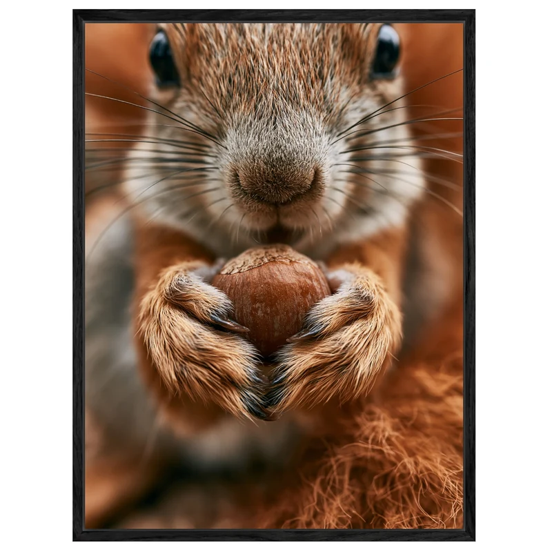 Eichhörnchen mit Haselnuss Leinwand