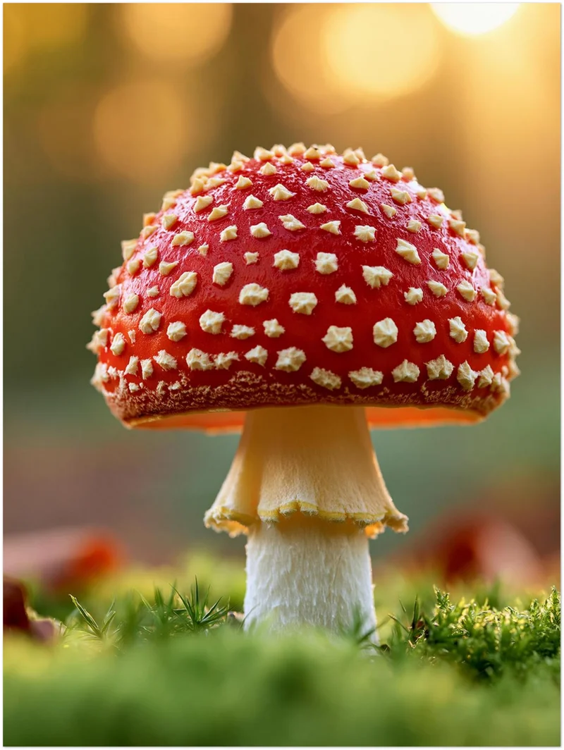 Roter Fliegenpilz im Moos Leinwand