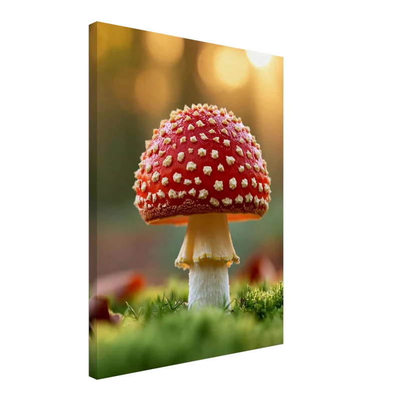 Roter Fliegenpilz im Moos Leinwand