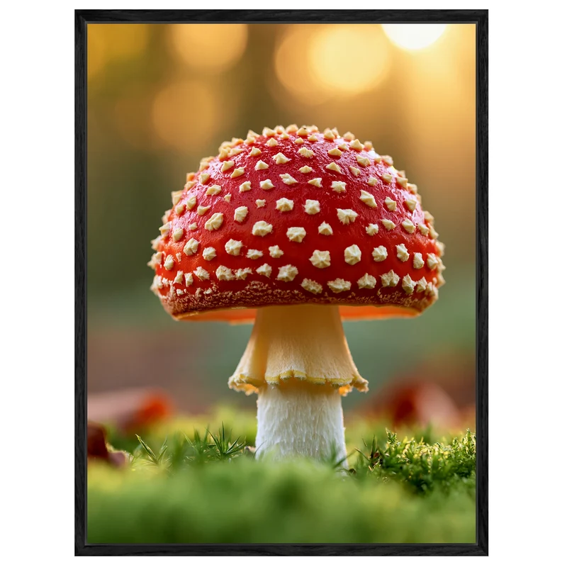 Roter Fliegenpilz im Moos Leinwand