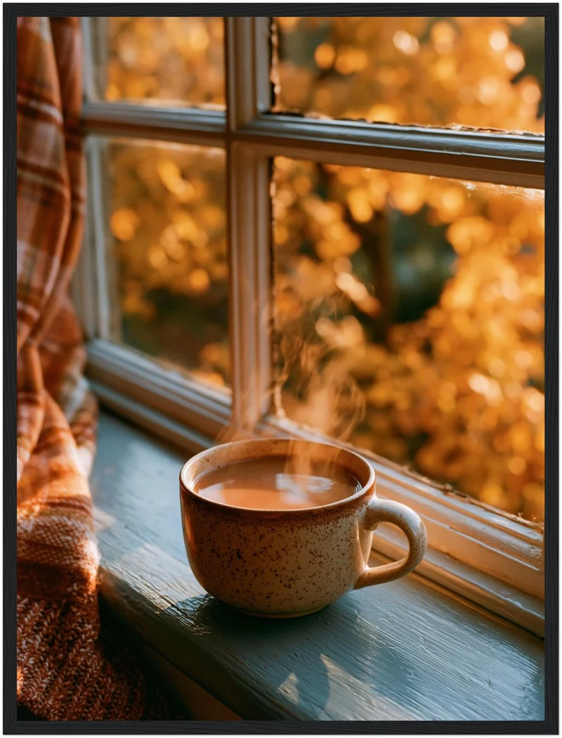 Herbstmorgen am Fenster Poster