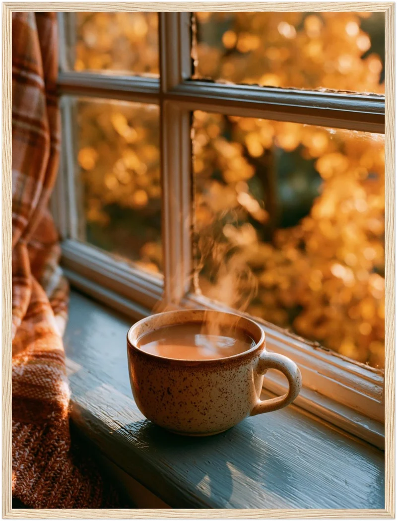 Herbstmorgen am Fenster Poster