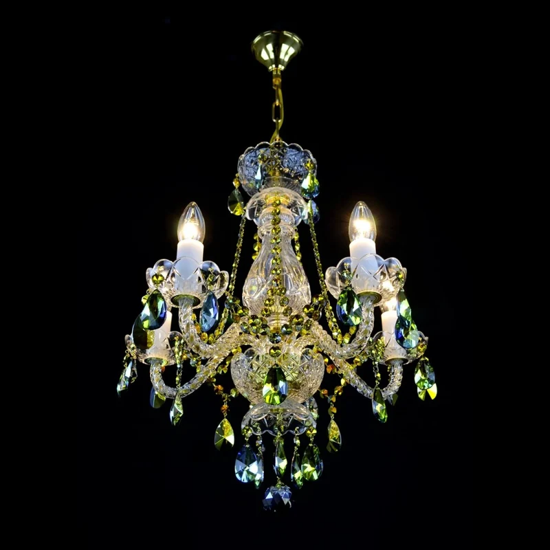 Casa Padrino Luxus Barock Kristall Kronleuchter Gold Ø 50 x H. 50 cm - Prunkvolle Messing Kronleuchter mit böhmischem Kristallglas - Barock Möbel - Edel & Prunkvoll