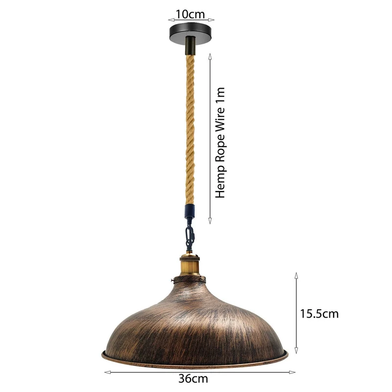 Vintage Industrielle Pendelleuchte – Gebürstetes Kupfer Bauernhaus Deckenlampe für Küche, Schlafzimmer, Wohnzimmer~2910