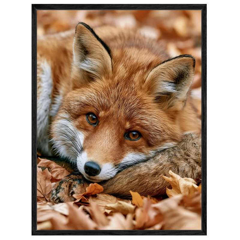 Fuchs im Herbstlaub Leinwand