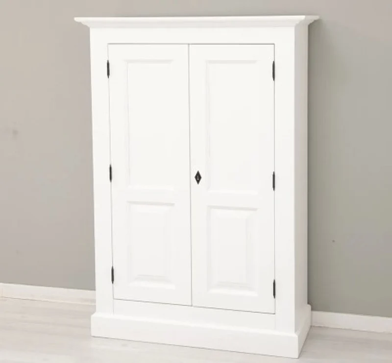 Casa Padrino Kleiderschrank im Landhausstil Weiß mit 2 Türen, 98 x 40 x 140 cm