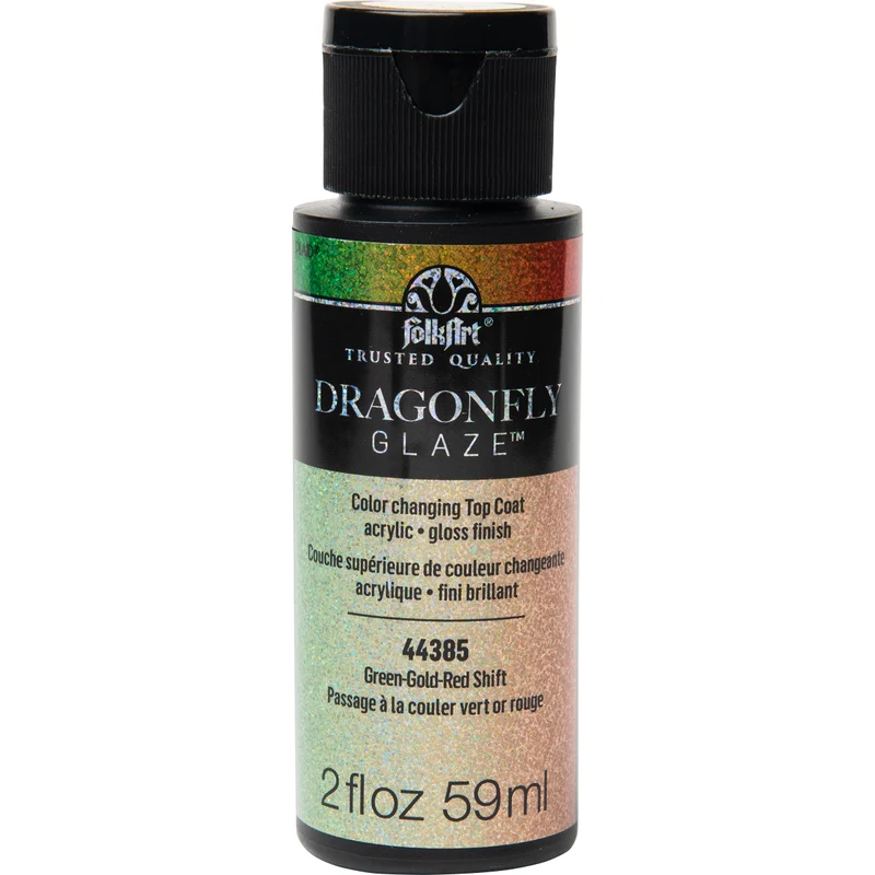 Folkart - Dragonfly Glaze 2oz - Green-Gold-Red Shift