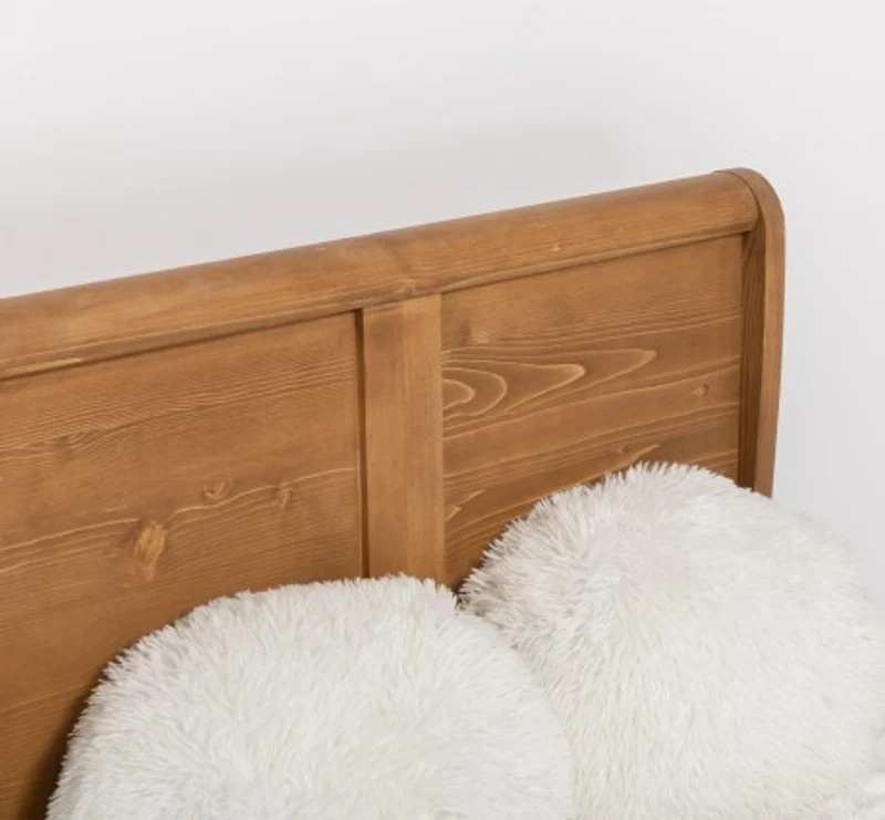 Casa Padrino Bett im Landhausstil Nussbaum hell gewachst, 90 x 190 x 90 cm