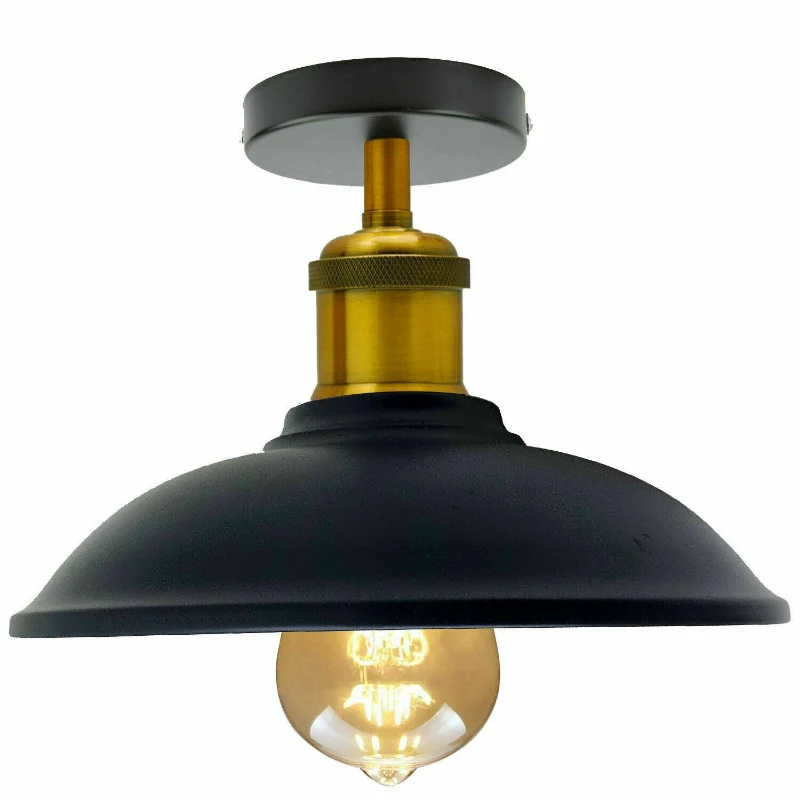 Schwarz Deckenleuchte Ø 24cm Deckenlampe Mit E27 Fassung ~1564