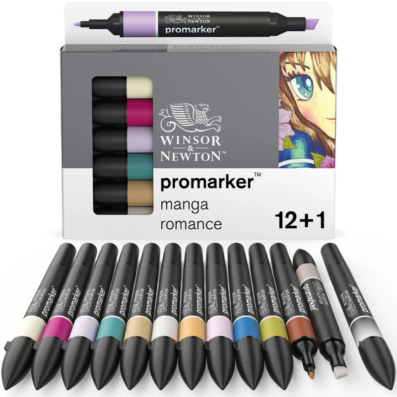 Winsor & Newton - ProMarker 12+1 Set Manga Romance