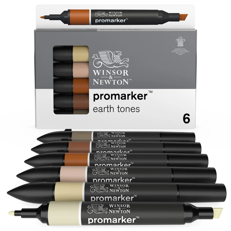 Winsor & Newton - 6x Earthtones- Promarker Sets