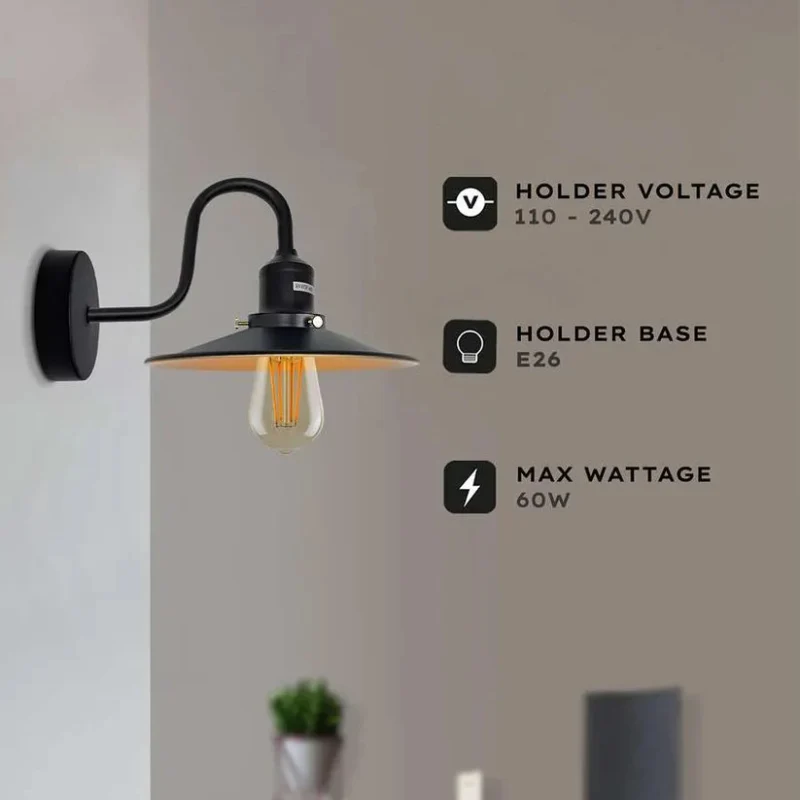 LEDSONE Industrial Wandleuchte Retro | Diverse Farben ~1523