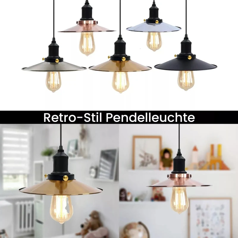 Deckenleuchten flach E27 LED als Pendel | Ø 22 cm~1817