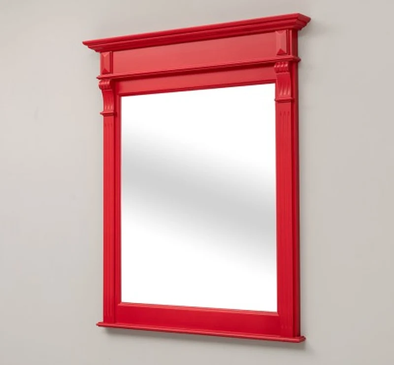 Casa Padrino Spiegel im Landhausstil Leuchtrot, 93 x 10 x 111 cm