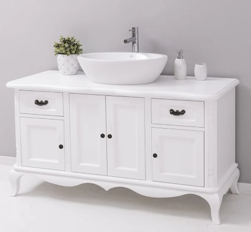 Casa Padrino Waschtisch im Landhausstil mit 4 Türen und 2 Schubladen, 140 x 57 x 75 cm