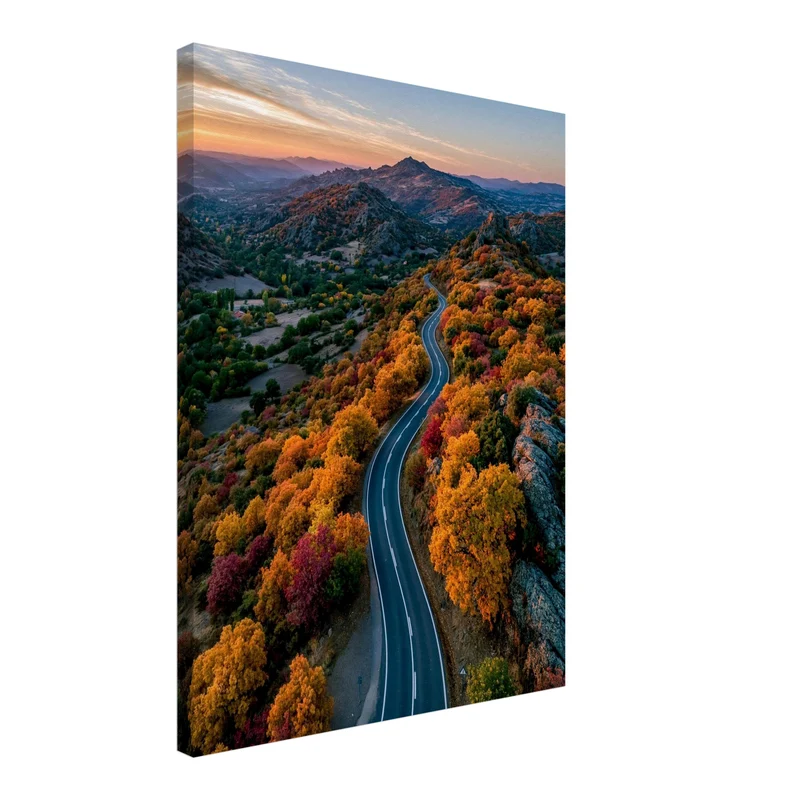 Herbststraße im Bergland Leinwand