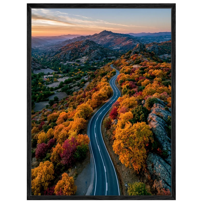 Herbststraße im Bergland Leinwand