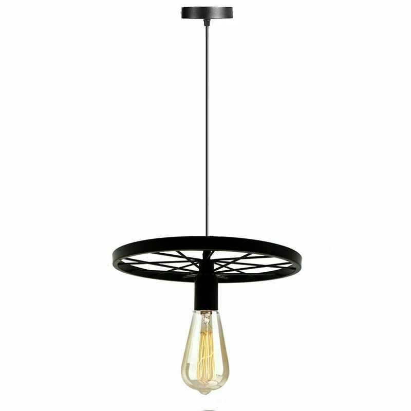 Rad Vintage Industrie Pendelleuchte | Schwarz | Ø 30 cm~1804