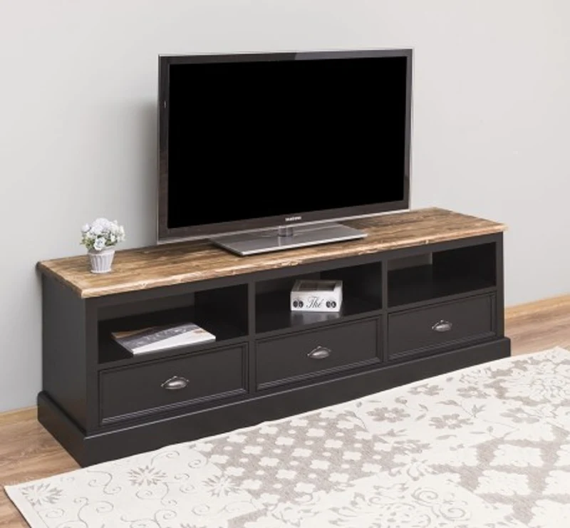 Casa Padrino TV Schrank im Landhausstil mit 3 Schubladen, 180 x 46 x 56 cm