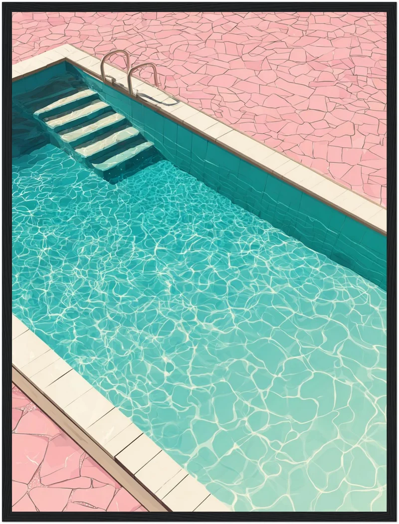 Rosa Pool im Sommer Poster