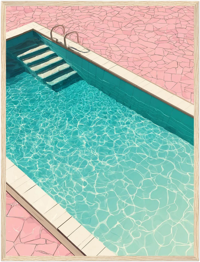 Rosa Pool im Sommer Poster
