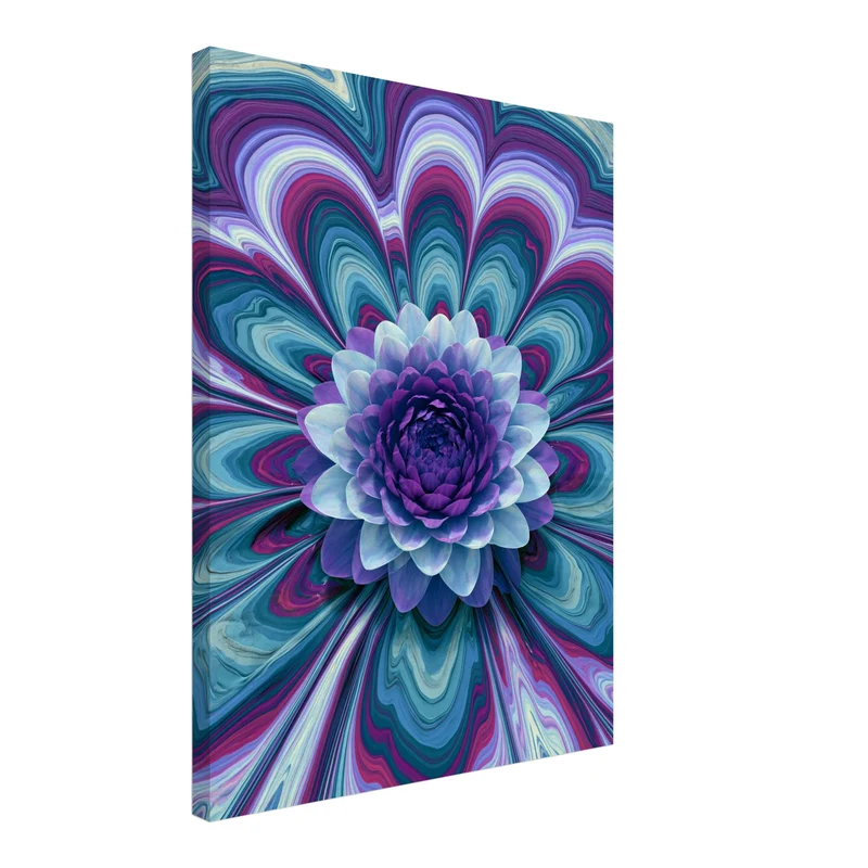 Psychedelische Lotusblüte lila Leinwand
