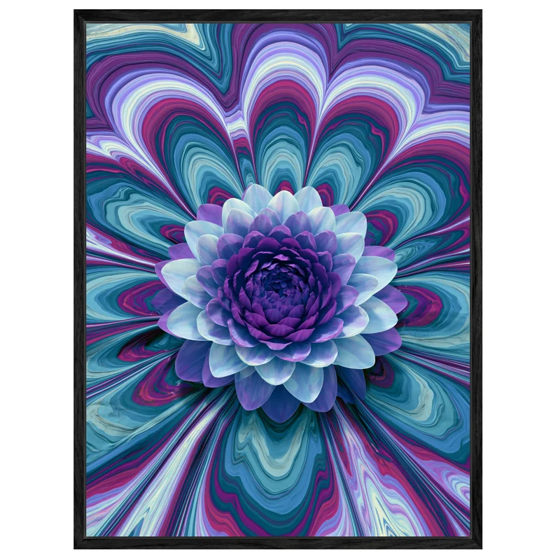 Psychedelische Lotusblüte lila Leinwand