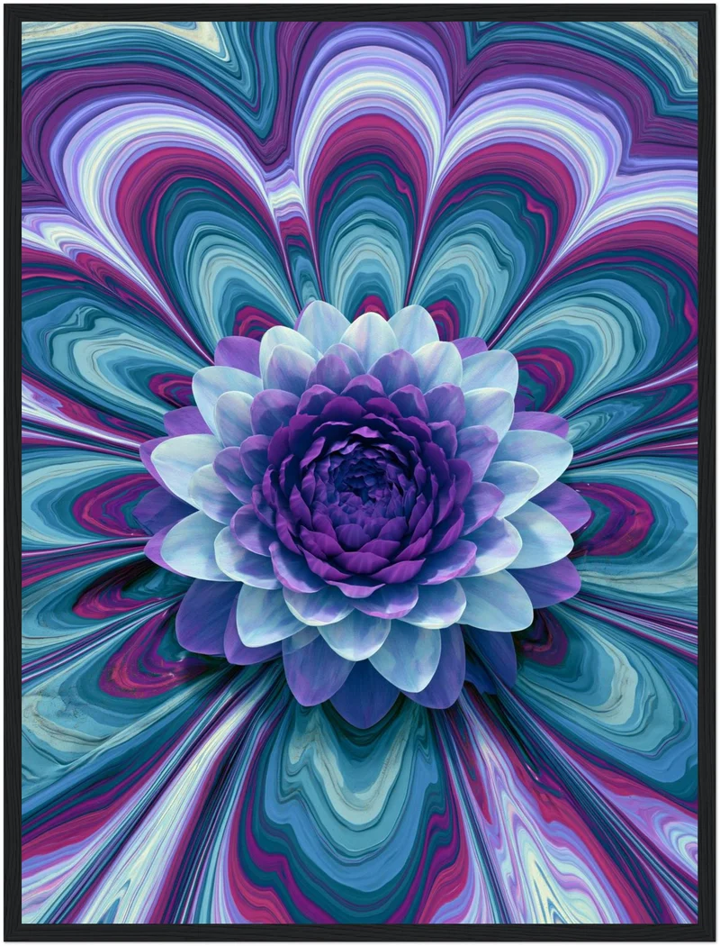 Psychedelische Lotusblüte lila Poster