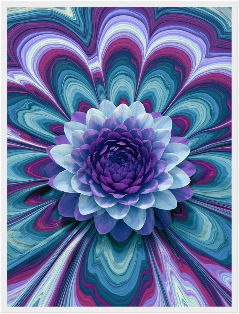 Psychedelische Lotusblüte lila Poster