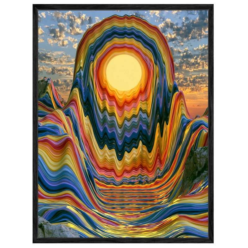 Psychedelischer Sonnenuntergang in Wellen Leinwand