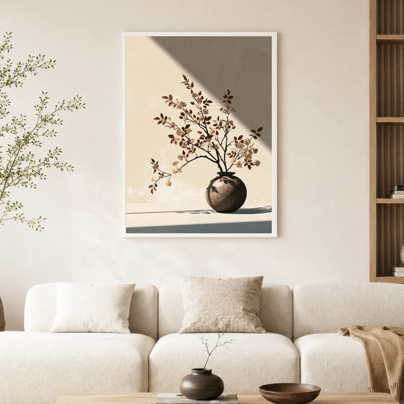 Blütenzweige im Morgenlicht Poster