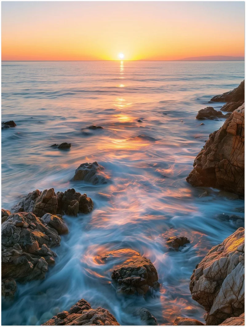 Goldenes Abendlicht am Meer Leinwand