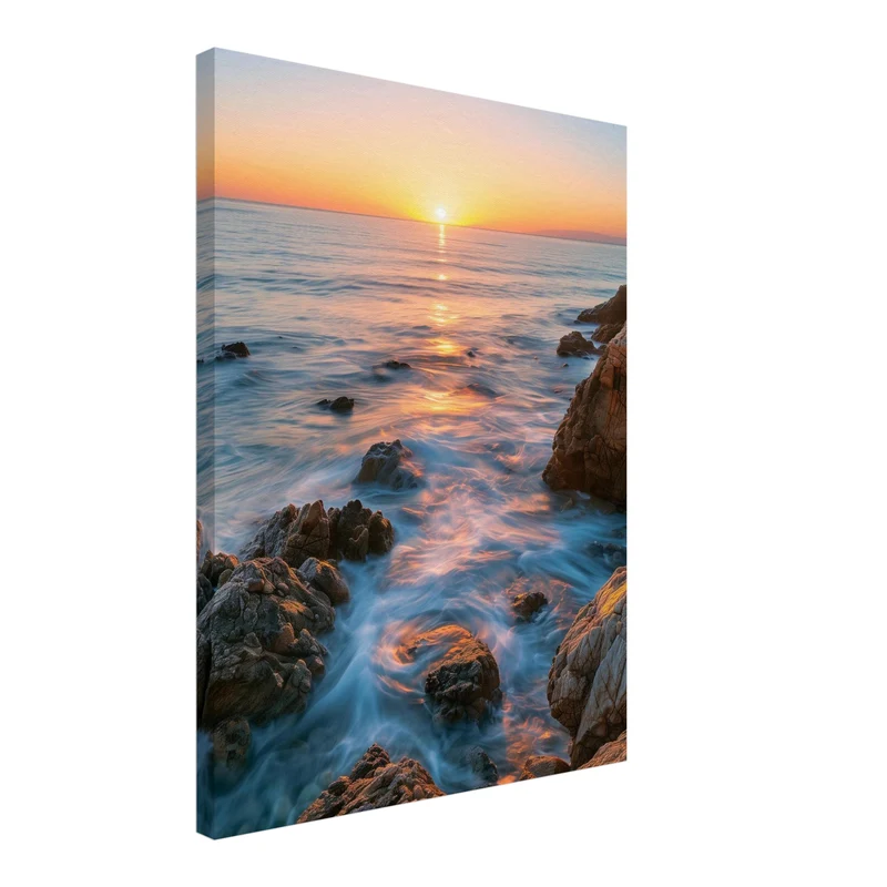 Goldenes Abendlicht am Meer Leinwand