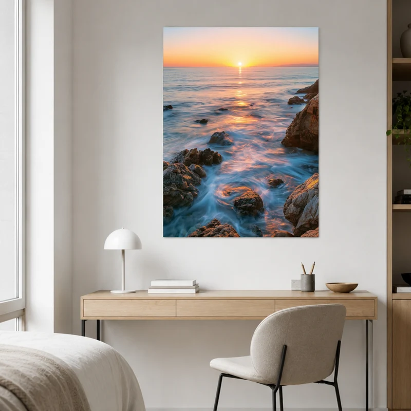 Goldenes Abendlicht am Meer Poster
