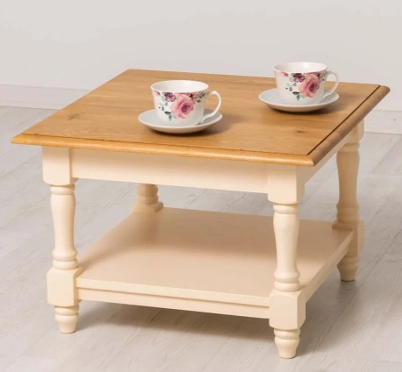 Casa Padrino Couchtisch im Landhausstil mit Eichenholzplatte, 65 x 65 x 45 cm