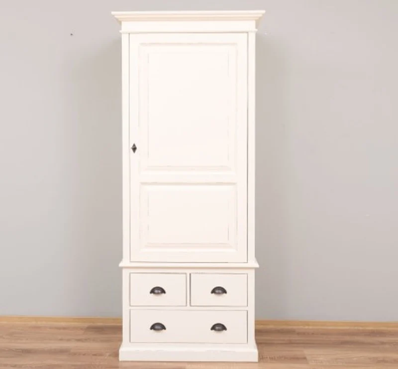 Casa Padrino Kleiderschrank im Landhausstil mit 3 Schubladen, 85 x 59 x 197 cm