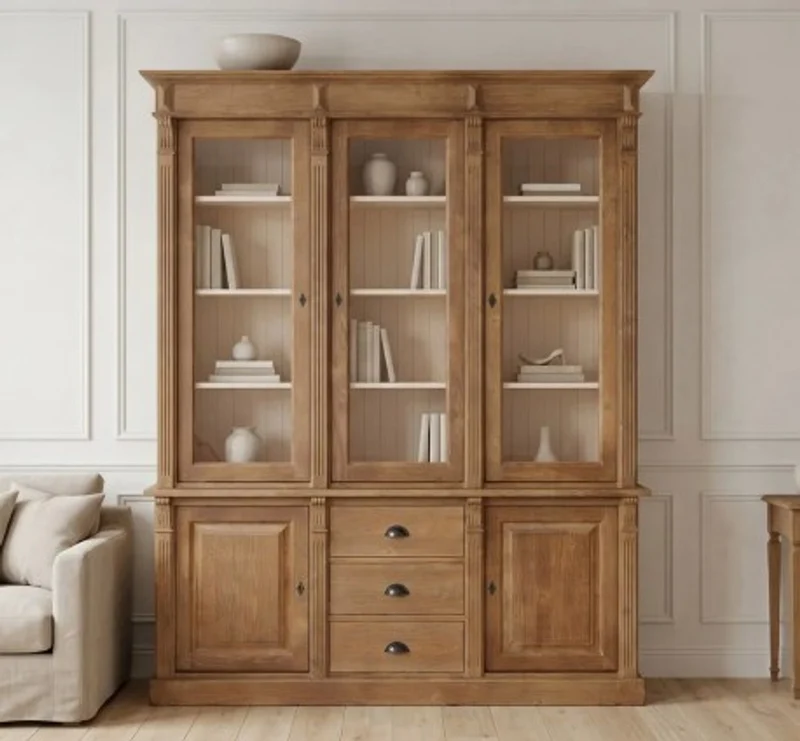 Casa Padrino Vitrine im Landhausstil mit 2 Türen, 183 x 51 x 228 cm