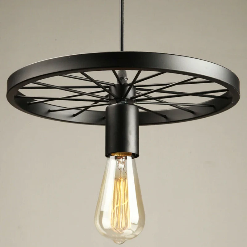 Moderne industrielle Retro Pendelleuchte Deckenleuchte Radleuchte für Schlafzimmer Cafe~1426