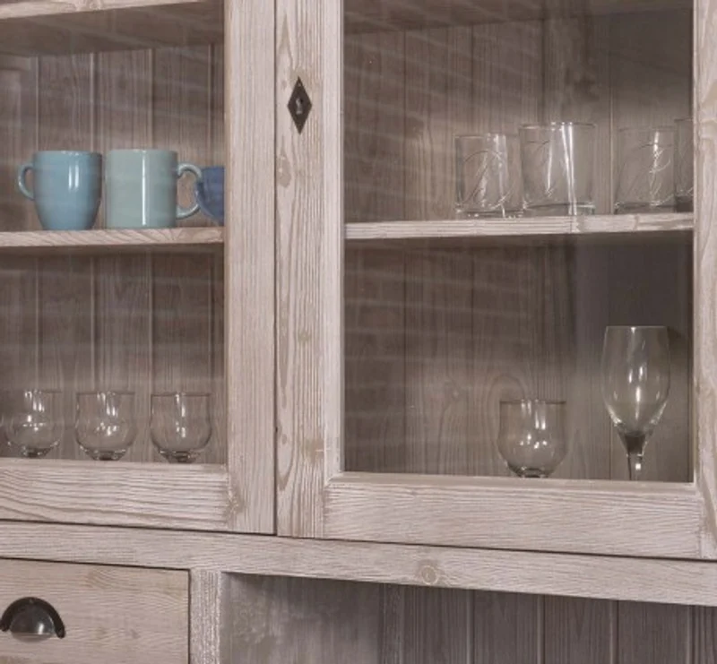 Casa Padrino Sideboard im Landhausstil mit 4 Glastüren und 8 Schubladen, 245 x 47 x 225 cm