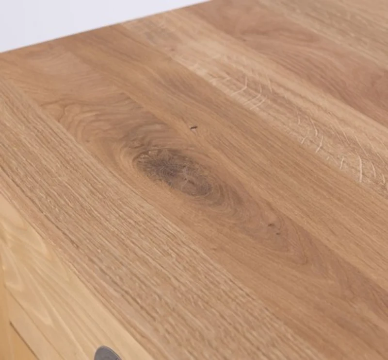 Casa Padrino Küchenschrank im Landhausstil mit 2 Türen, 2 Schubladen und Eichenholzplatte, 120 x 65 x 90 cm