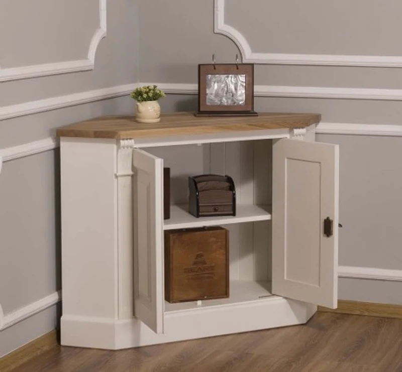 Casa Padrino Sideboard im Landhausstil mit 2 Türen und Eichenholzplatte, 110 x 52 x 78 cm