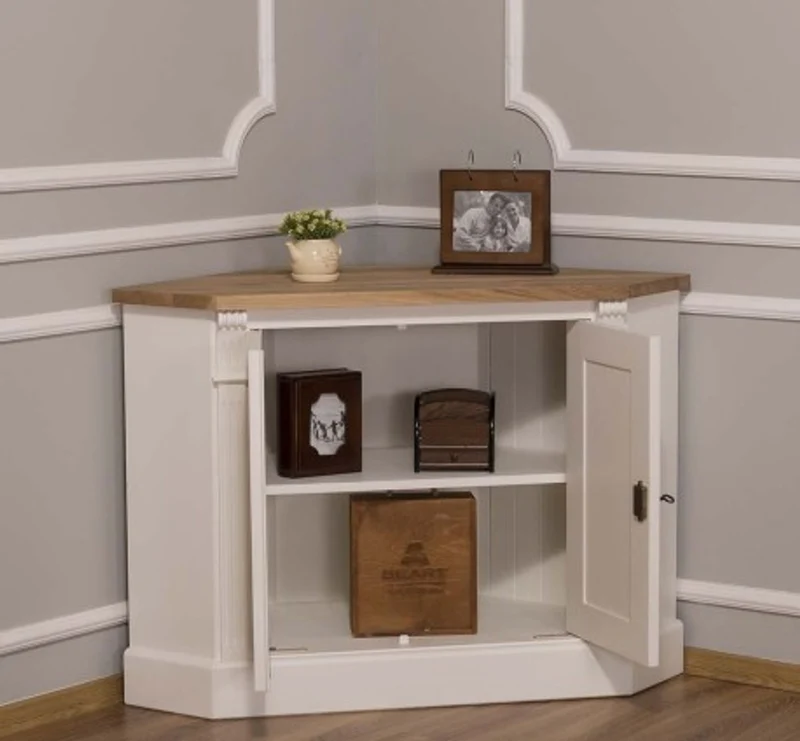 Casa Padrino Sideboard im Landhausstil mit 2 Türen und Eichenholzplatte, 110 x 52 x 78 cm
