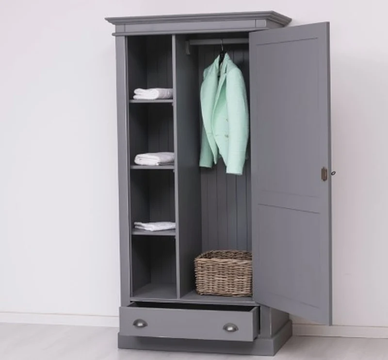 Casa Padrino Kleiderschrank im Landhausstil mit 1 Tür und 1 Schublade, 103 x 59 x 200 cm