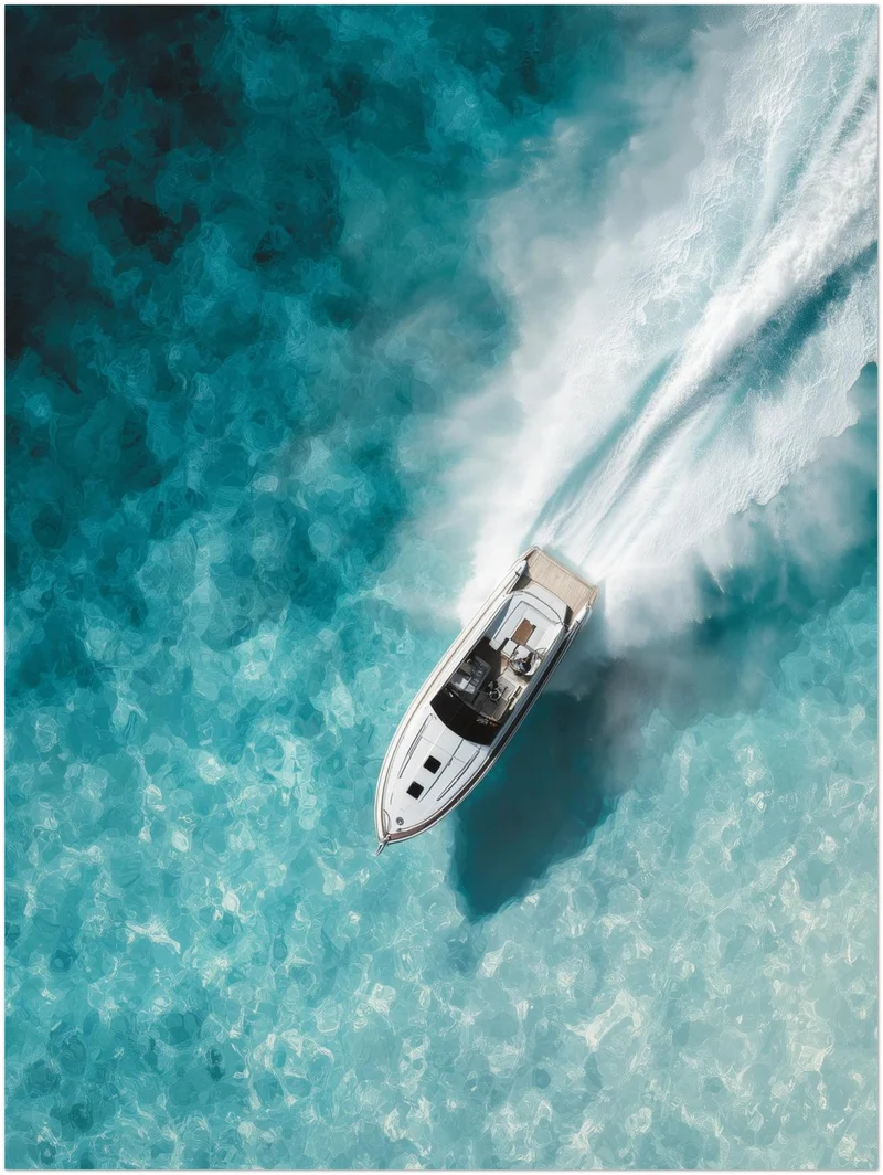 Speedboot im Türkismeer Leinwand