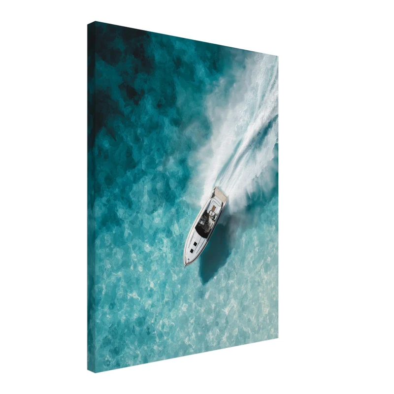 Speedboot im Türkismeer Leinwand