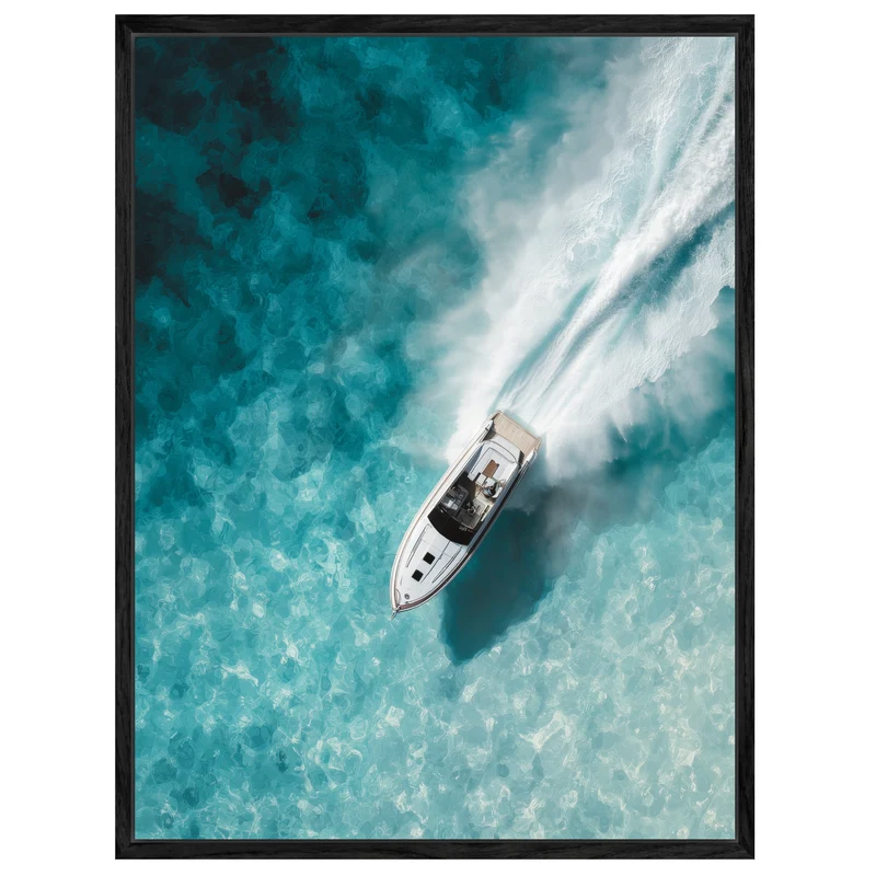 Speedboot im Türkismeer Leinwand
