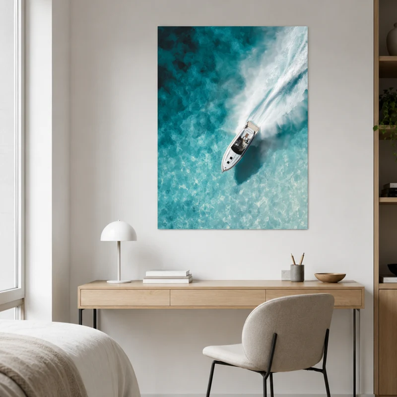 Speedboot im Türkismeer Poster