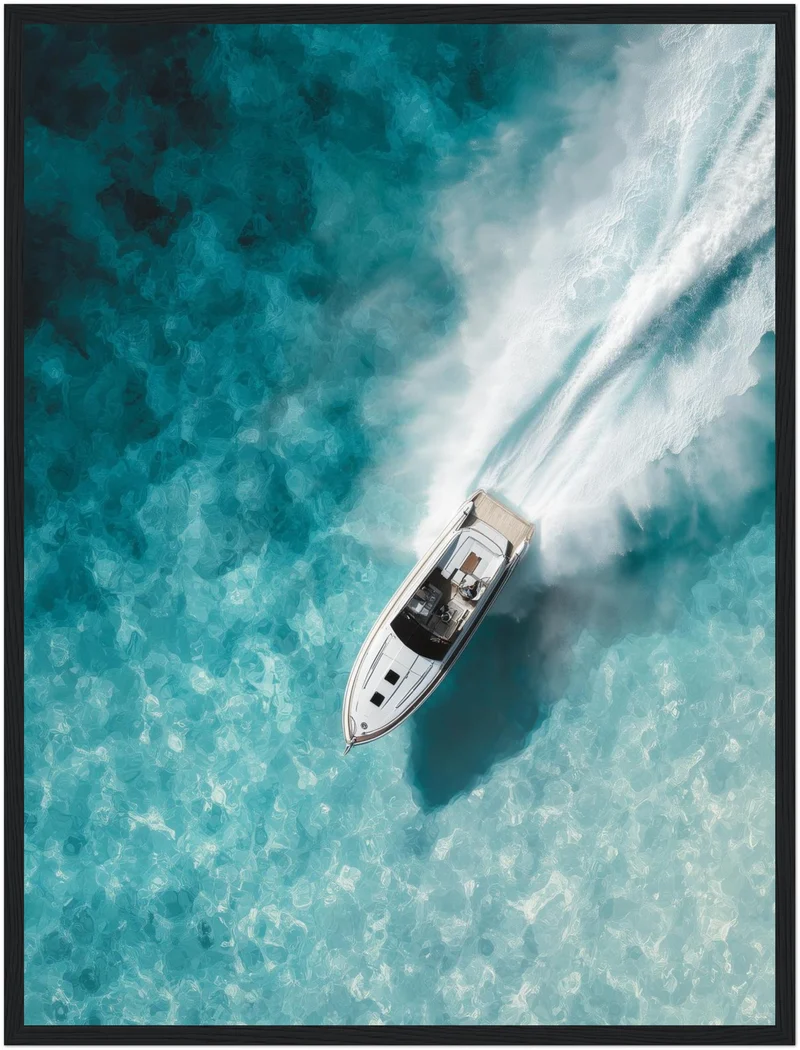 Speedboot im Türkismeer Poster