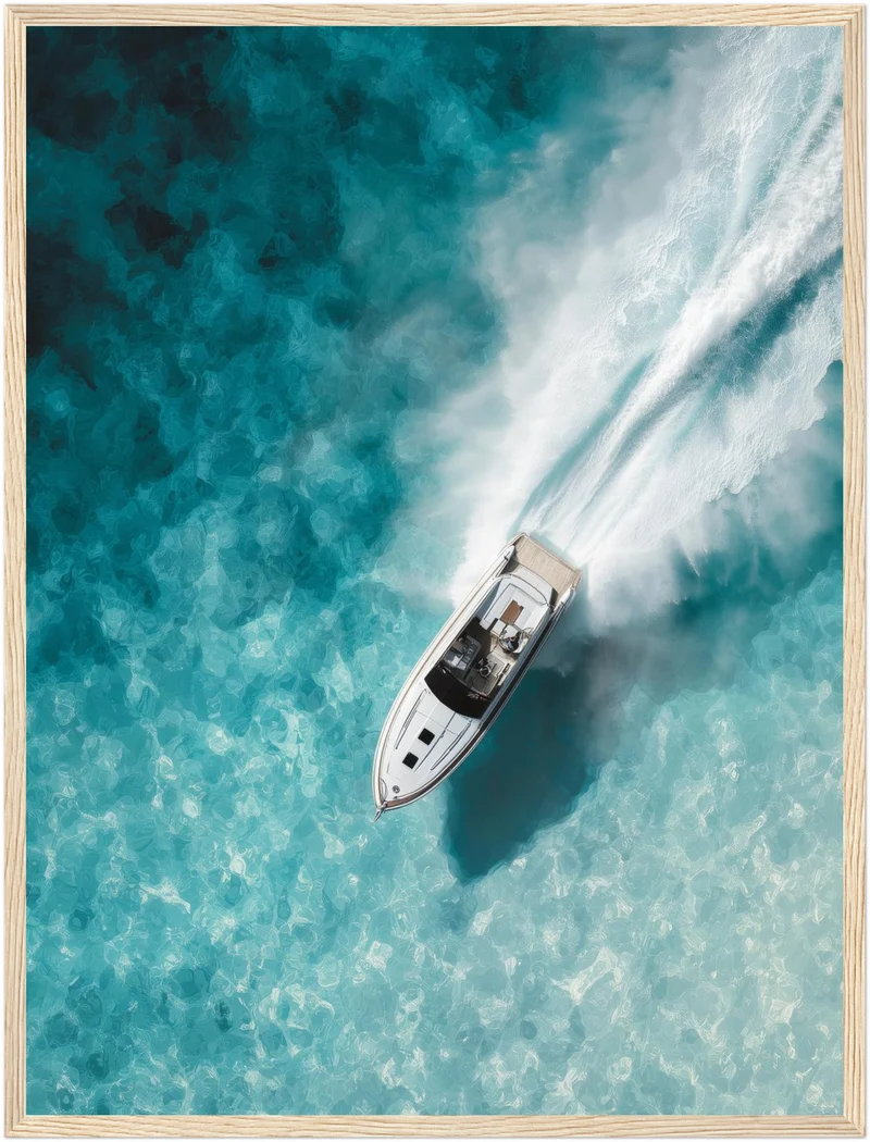 Speedboot im Türkismeer Poster