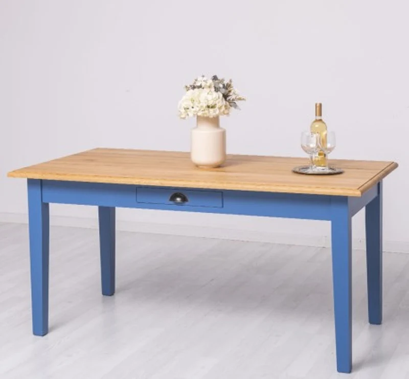 Casa Padrino Esstisch im Landhausstil mit Eichenholzplatte, 160 x 90 x 78 cm